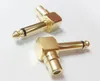 Copper Audio Connectors, pod kątem prostym 1/4 "6.3mm Męska wtyczka do RCA / Phono Samica Adapter Converter dla AV Audio / 5 sztuk