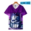 男夏の野球ジャージーボタンTシャツ3Dプリントストリートウェアティーシャツヒップホップ服良い品質053
