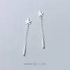 Eexquisite Tree Maple Leaf Long Chain Drop Earrings for Women Unique Design 925 Sterling Silver Fashion Stylish Jewelry 210707