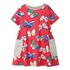 Children Dresses Girls Clothing Summer Print Butterfly Girls Dress A Line Casual Cotton O-neck Dress Kids dresses for girls 210713