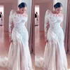 Designer robes de mariée sirène robe nuptiale en dentelle appliquée personnalisée plus taille une taille une épaule à manches longues en tulle