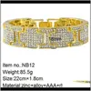 Link, Chain Drop Delivery 2021 Mens Hip Hop Gold Link Bracciali Gioielli Sier Fashion Simulation Diamond Crystal Iced Out Bracciale Loxvn