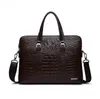 Hela varumärkespaket Fashion Crocodile Print Business Portcase Trendy Cross Section Crocodile Leather Man Handbag Multifunktion 3068
