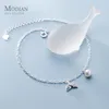 Modian Elegant 925 스털링 실버 머메이드 꼬리가있는 매력 조정 가능한 Anklet 다리 체인 여성용 매력 CZ 발 보석