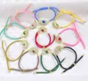 8Pcs Fashion Gold Plated Colorful Big Good Bracelet,Galss Crystal Eye Bracelets Luck String Bracelet Jewelry