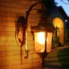 Lâmpadas Solares Retro Ao Ar Livre Luz de Parede Europa Villa Sconce Lâmpada E27 Impermeável Exterior Exterior Jardim Doorway Porch Decro