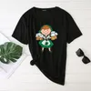 Women's T-Shirt A Girl Holds Beer Printing St Patrick's Day Womens Tshirts 2021 Graphic Tees Kawaii Shirts For Women Female Round Neck Cloth