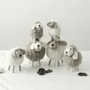 Christmas Tree Decorative Home Decoration Felt Sheep Miniature Decoration Xmas Figurines Holiday Party Supplies Accessories 210607