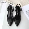 SOPHITINA Mature Women Sandals Ankle Strap Pleated Design High Quality Sheepskin Square Heel Shoes Fashion Buckle Sandals SO418 210513