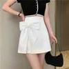 Ezgaga Été Nouvelle Mode Coréenne Arc Taille Haute Mini Jupes Femmes Sexy Élégant Solide Tempérament All-Match Dames Moulante Faldas 210430
