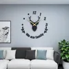 Horloges murales Meisd grande montre bricolage miroir autocollants horloge quartz silencieux salon décor à la maison