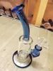 7,1 pouces bleu narguilé tuyau d'eau mini verre tabac bong bécher base barboteur 14mm bol