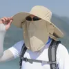 Protezione con patta esterna per collo e viso Parasole a tesa larga Antivento Cappello da pescatore ad asciugatura rapida Cappello da pescatore Escursionismo Cappelli da pesca