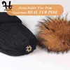 FURTALK Velvet Winter Hat for Women Knitted Beanie Real Roccoon Fur Pom pom Ladies Double Warm Lining Cap Female 211229