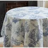 Toalha de mesa europeia casa toile de jouy ins francês retro toalha de algodão capa de linho cozinha jantar festa feriado picnic3475306