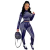 Designers Mulheres Esportes Tracksuits Roupas 2021 Queda / Inverno Moda Slim Impressão Dois Peça Set Sumens Sets