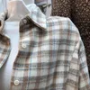 Spring Simple Plaid Blouses Dames Button Shirts All Match Turn-Down Collar Camisas Mujer Lange Mouw Vrouwen Tops 210514