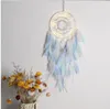조명이있는 뉴질 림 포수는 핸드 메이드 벽 매달려 장식 장식품 공예 소녀 침실 자동차 다채로운 깃털 Dreamcatchers RRB11621
