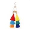 Rainbow Hanging European American Wave Handmade West Miya Cotton Roller Bag Pendant Car Keychain Jewelry Aessory Jllcoc