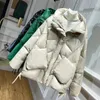 Winter Stand Collar Irregular Jacket Women 90% White Duck Down Coat Green Thickness Parkas Warm Oversize Snow Outwear 210430