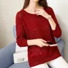 Sexy holle bottoming trui vrouwen trendy mode losse ronde hals pullover gebreide jumpers appliques vrouwelijke lente zomer 210427