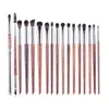 Mufe-serie 19-borstels complete borstel set - houten handvat zachte synthetische haar professionele schoonheid make-up borstels kit tools