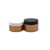 Empty Glossy Gold Skincare Cream Refillable Bottle Hair Wax Pot Plastic Lid Cosmetic Packaging Candy Containers PET Plastic Pots 250ml 200ml 150ml 120ml 100ml