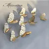 3d ihålig vägg klistermärken kylskåp för heminredning mariposas decorativas vägg dekor mariposas decorativas