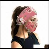 Camouflage floreale Moda Maschera per il viso Corrispondenza dei colori Fascia per capelli Bottone Maschera per il viso Fasce per lo sport Maschere a due pezzi per le donne Lady Edxew Hair Qeh60