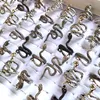 Ensemble 30pcs / lot Top Mix Rétro Punk Exagéré Serpent Bague Hommes Femmes Hip Hop Animal Cool Biker Rocker Bijoux Antique Argent Mal267i