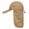 Chapeaux à large bord unisexe chapeau de protection solaire UV visage cou rabat casquette homme travail d'été décontracté Oliv22