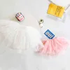 Autunno Kids Girl Suit Abbigliamento Infantile Neonate Manica lunga Pagliaccetti di colore puro + Gonna di tulle Fascia per capelli Set di abbigliamento 210429