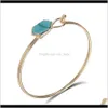 Bracelets Drop Delivery 2021 Arrival Luxury Gold Sier Imitation Druzy Stone Bangle Gem Crystal Bracelet Woman Jewelry Ox1Ep