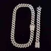 Män hiphopkedja halsband 20mm tunga romb kubanska kedjor isade ut bling halsband mode smycken för gåva 211123253g