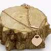 Подвески из нержавеющей стали дизайнерское ожерелье Сердца Подвеска короткие ювелирные украшения 18K золотые титановые персиковые принадлежности для подарка7400567