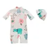 3-7Y verano niños niño niña niño traje de baño mono flor manga corta traje de baño ropa de playa traje de baño 210515