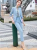 Summer Fashion Temperament Slim Suit Business Formal Half Sleeve Blazer And Pants Office Ladies Work Wear 210604