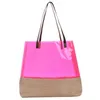 Ladies Fashion Large Capacity Transparent PVC Jelly Beach Tote Shoulder Shopping Travel Tote Bags