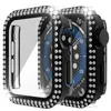 Titta p￥ fodralet med h￤rdat glasskydd som ￤r l￤mpligt f￶r Apple Watch Protective Bumper Screen Protector Shell PC Shell Iwatch Double Diamond