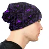 Berets Bonnet Hats Supernatural Men Women's Knitting Hat Cryptid Pattern Purple Background Winter Warm Cap Beanies Caps