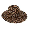 2021 Zebra styl druku Boater Wiosna Summer Hurtownie Fedora Czapki Kapelusze Kobiety Mężczyźni Szeroki Brim Unisex Jazz Czapka Kapelusz dla dorosłych 60cm