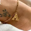 Initial Anklets för Kvinnor Rostfritt Stål Alfabet Anklet Armband på benbrev Guldkedja Boho 2021 Fot Smycken Femme