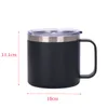 14oz Side Lacquer Handle Coffee Mug Tumbler Color Spray Wine Beer Mugs Stainless Steel Durable Water Cup