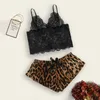 conjunto de lingerie leopardo