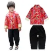 Garçon traditionnel Veste Tang Costume Cardigan Nouvel An Chinois Costumes Kungfu Cheongsam Enfants Vêtements Tenues Garçons Manteau Tops Uniforme 210413