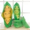 Novo Edamame Plush Travesseiro Brinquedo 25cm bonito verde e amarelo ervilhas animais boneca casa decoração de casa presente de aniversário