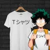 Boku Ingen Hero Academia Anime Skriv ut T-shirtskjorta- - MHA Midoriya Izuku Cosplay Tee Y0809