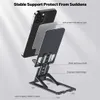 Telefon ve tablet standı ayarlanabilir, katlanabilir, cep boyu telefon tutucu sağlam yerleştirme için kaymaz tasarım ile sağlam alüminyumdan yapılmış (gri)