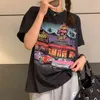 Retro Comics estilo casual americano mujer camisetas de gran tamaño suelta verano niñas camisetas cuello redondo moda coreana ropa Kawaii 210720