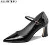 ALLBITEFO große Größe: 33-43 echtes Leder sexy High Heels Hochzeit Frauen Schuhe Herbst Frauen High Heel Schuhe Party Frauen Heels 210611